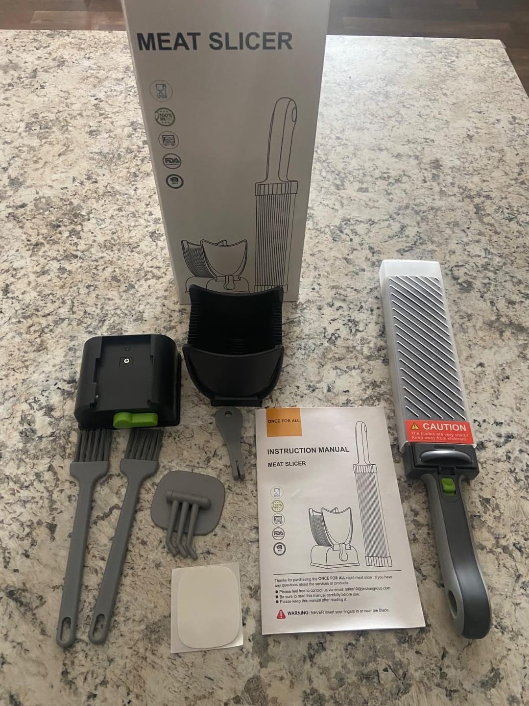 Customer photo review of Manual Meat Slicer & Knife Sharpener Set – Stainless Steel, Perfect for Beef, Pork, Lamb – Ideal for Home Cooking & BBQ, Black