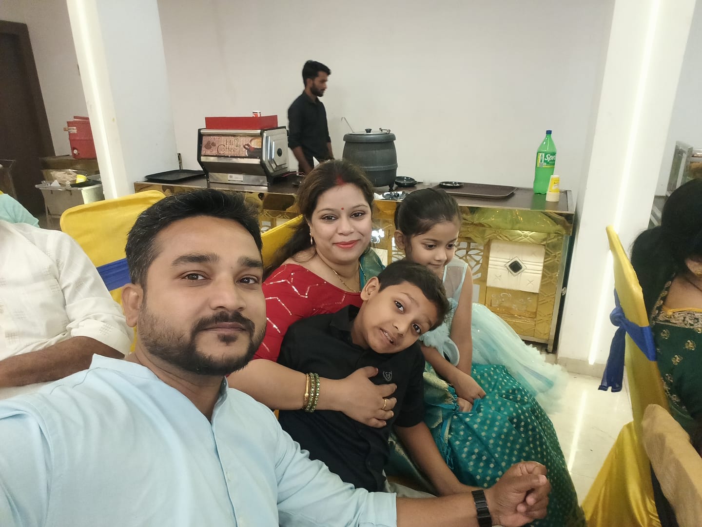 Customer photo review of Men Sky Blue Airy Linen Long Kurta