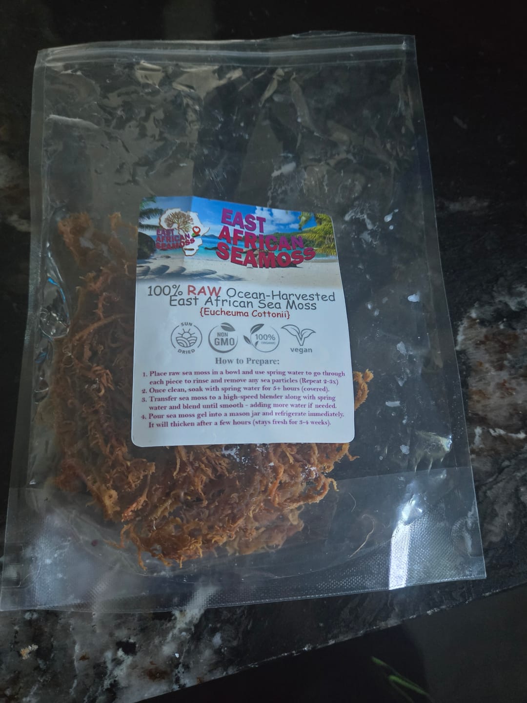 Customer photo review of RAW Rainbow/Purple Sea Moss (4 oz.)
