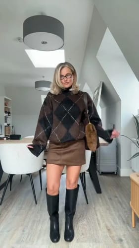 Customer photo review of Pamela Panelled Print Sweater Set - Dress Top & Skirt