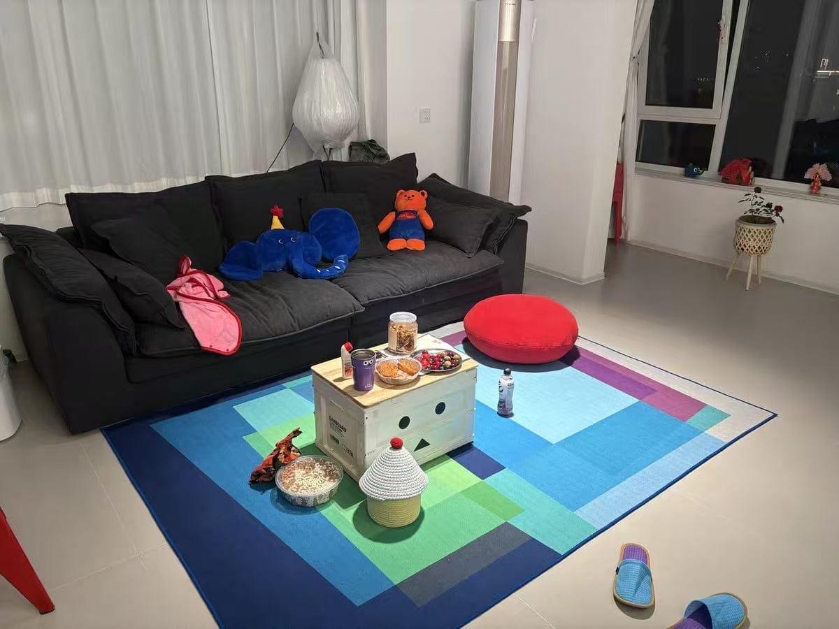 Customer photo review of Stone Pouf Boulder Pillow – Soft Sculptural Floor Cushion | GabyBerg