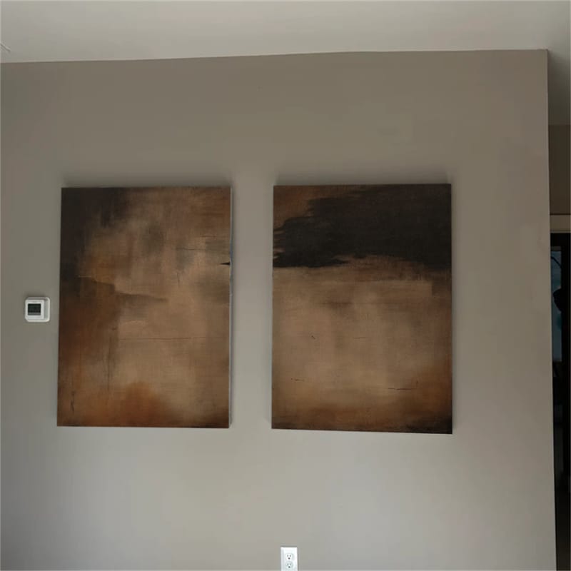 Customer photo review of Beige and Brown Abstract Tranquility Set of 2 #WS525