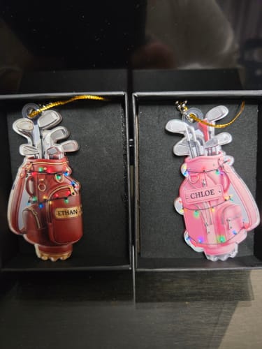 Customer photo review of Merry Christmas - Personalized Golf Ornament