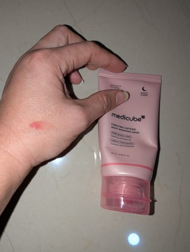 Customer photo review of PDRN Pink Caffeine Overnight Wrapping Mask