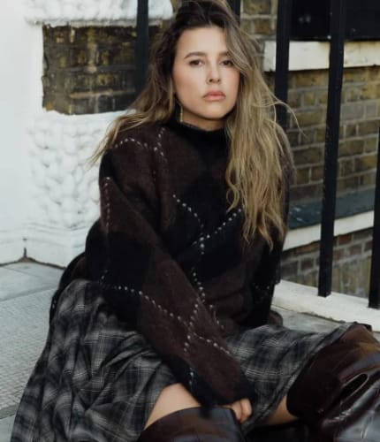 Customer photo review of Pamela Panelled Print Sweater Set - Dress Top & Skirt