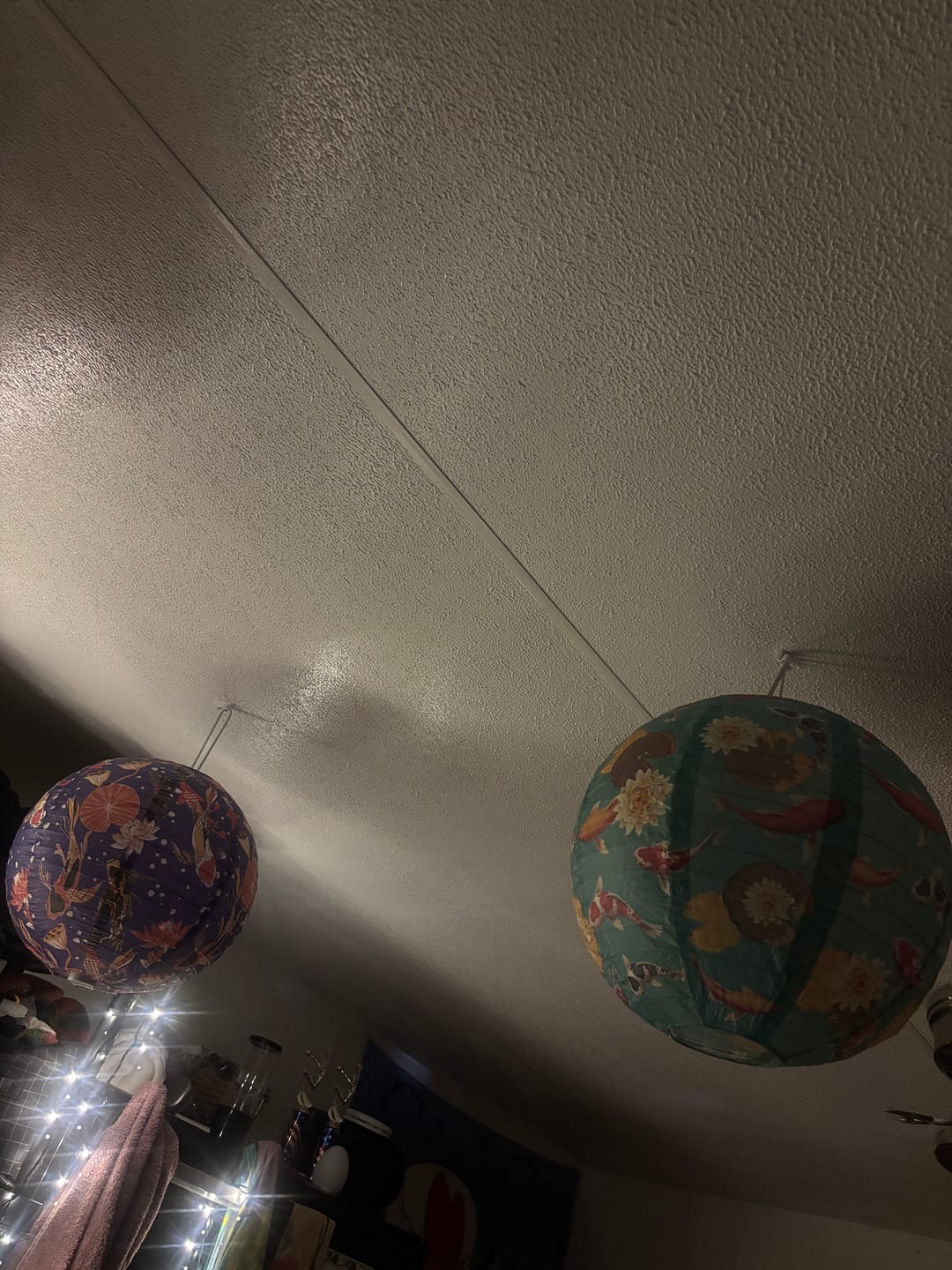 Customer photo review of 14" Japanese Koi Fish Pond Patterned Paper Lantern