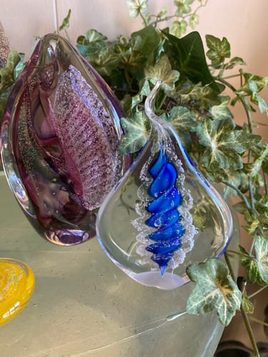 Customer photo review of Memorial Glass Flame with Cremation Ashes