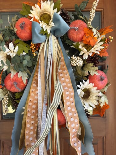 Customer photo review of Gilded Pumpkin Wreath Ribbon