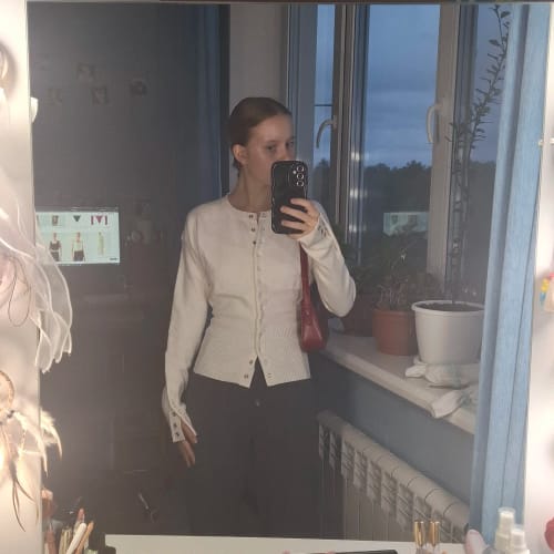 Customer photo review of Shelly Snap Button Knit Cardigan