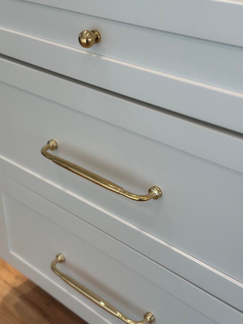 Customer photo review of Classic Cabinet Pulls - Unlacquered Brass Polished
