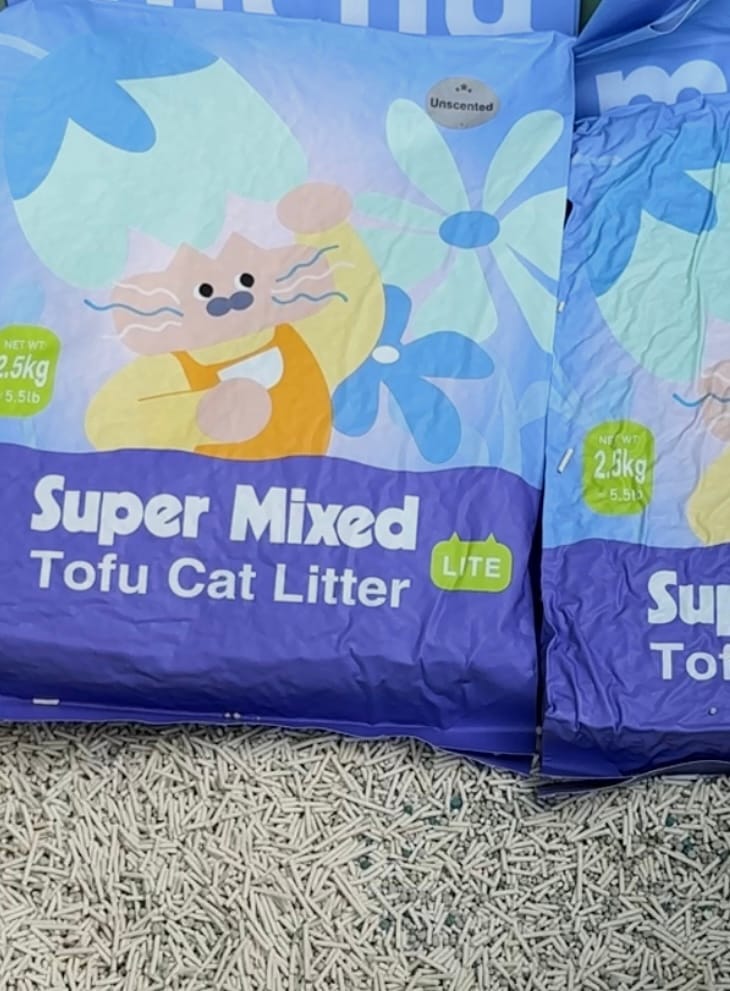 Customer photo review of Michu Mixed Tofu Cat Litter Lite 6L – Flushable, Eco-Friendly & Odour Control