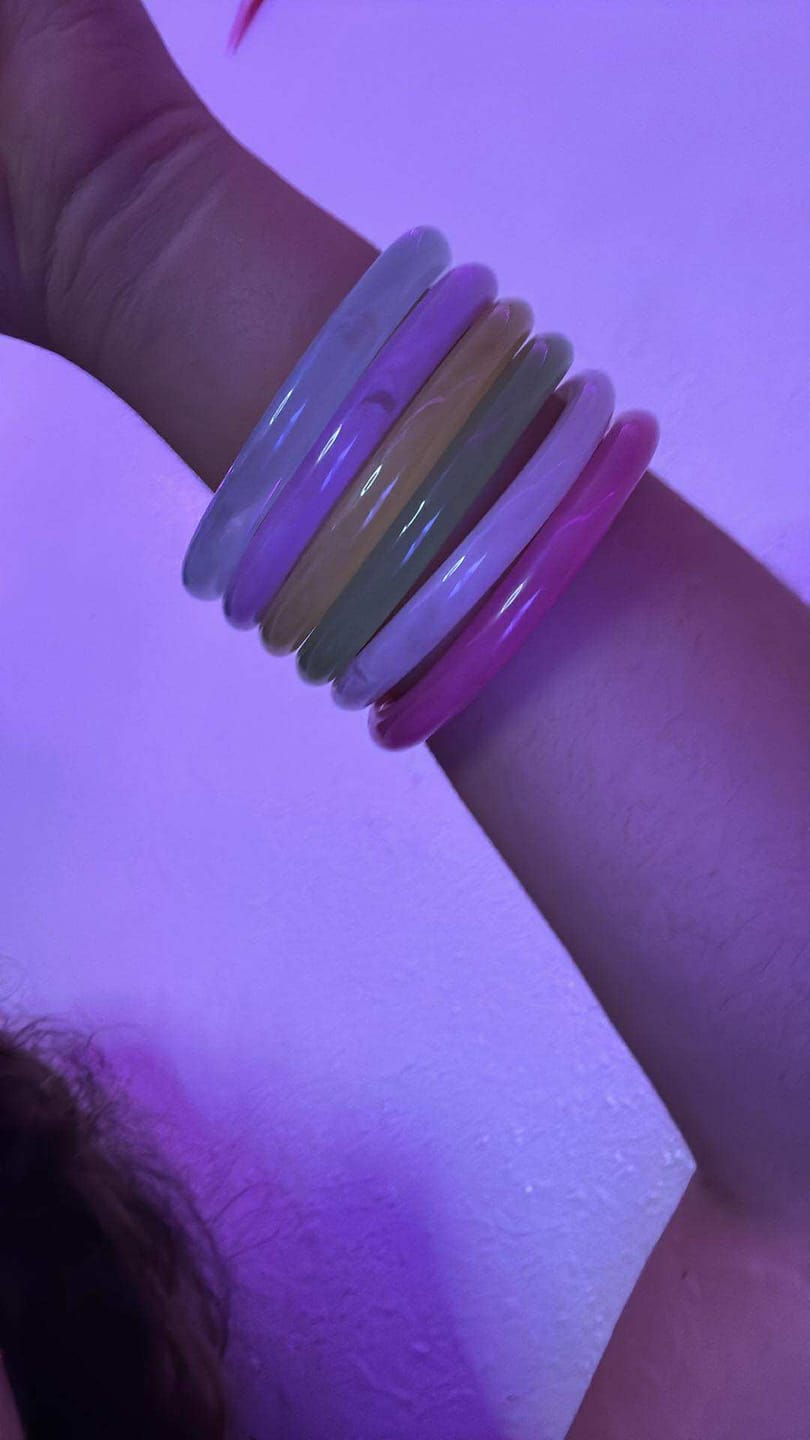 Customer photo review of Tropical Bangles (set of 6)