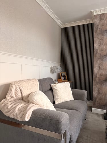 Customer photo review of Premium Acoustic Slatted Wall Panel (Multiple Colours)