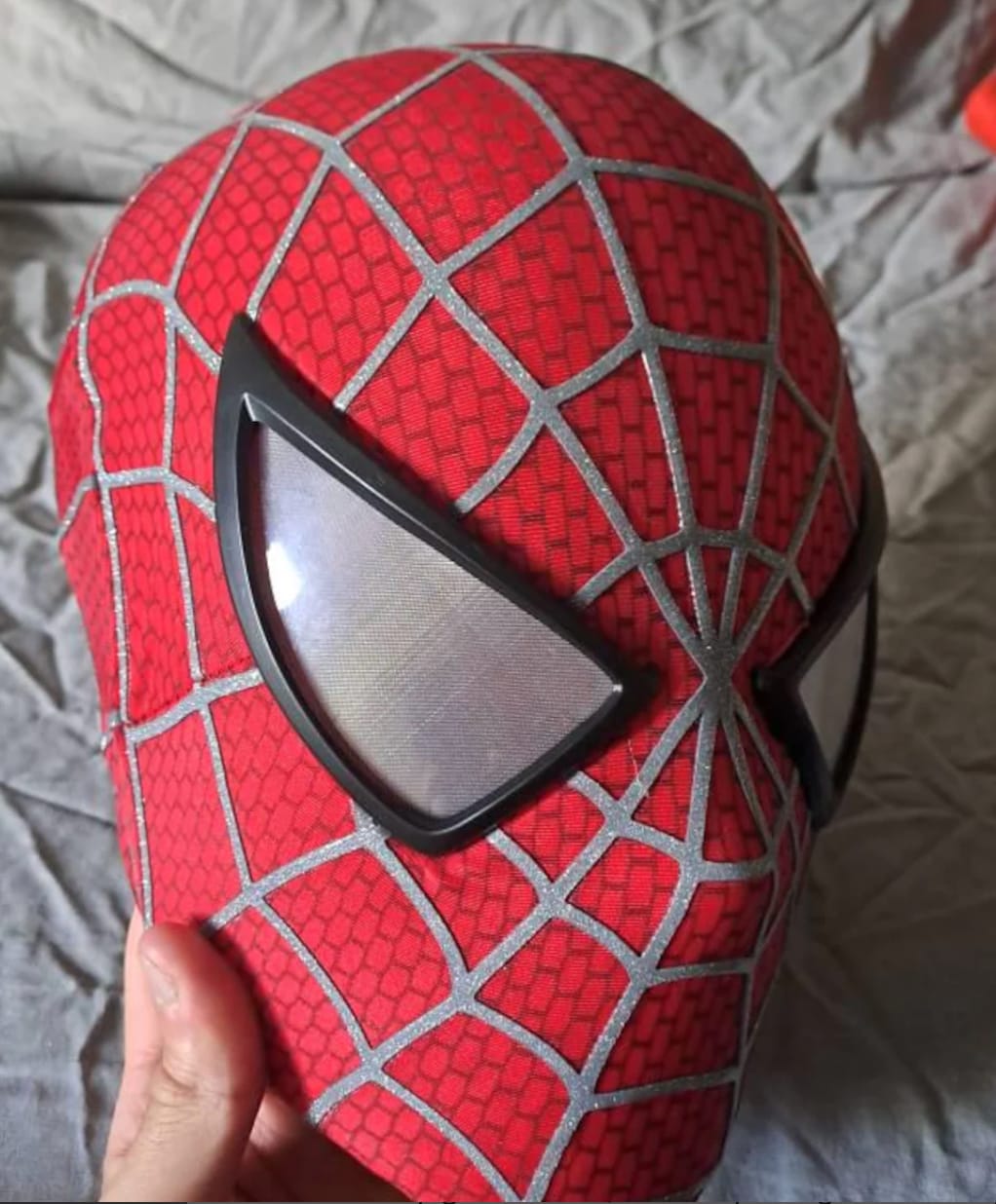 Customer photo review of Tobey Maguire Spider-Man Life Size Wearable Mask