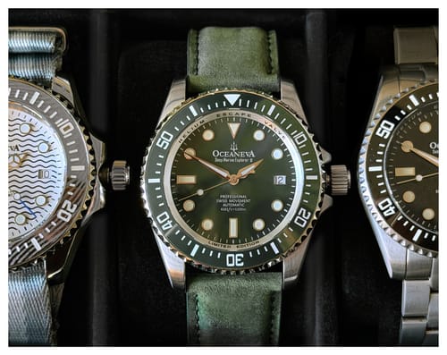Customer photo review of Oceaneva Men's Deep Marine Explorer II 1250M Pro Diver Watch Green and Green