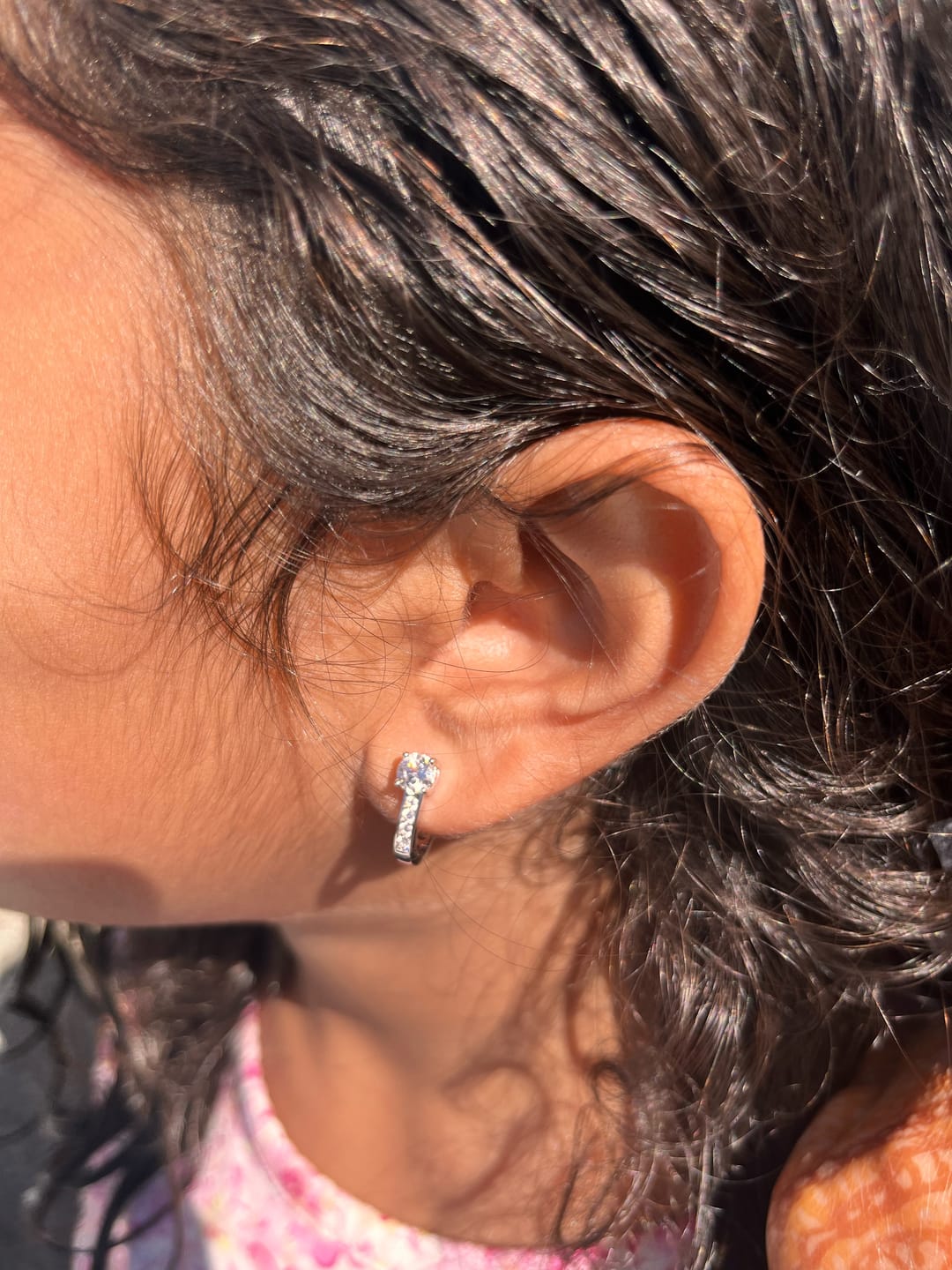 Customer photo review of Moissanite by Cate & Chloe Genesis 18k Gold Plated 925 Sterling Silver Stud Earrings 1.12tcw