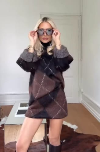 Customer photo review of Pamela Panelled Print Sweater Set - Dress Top & Skirt