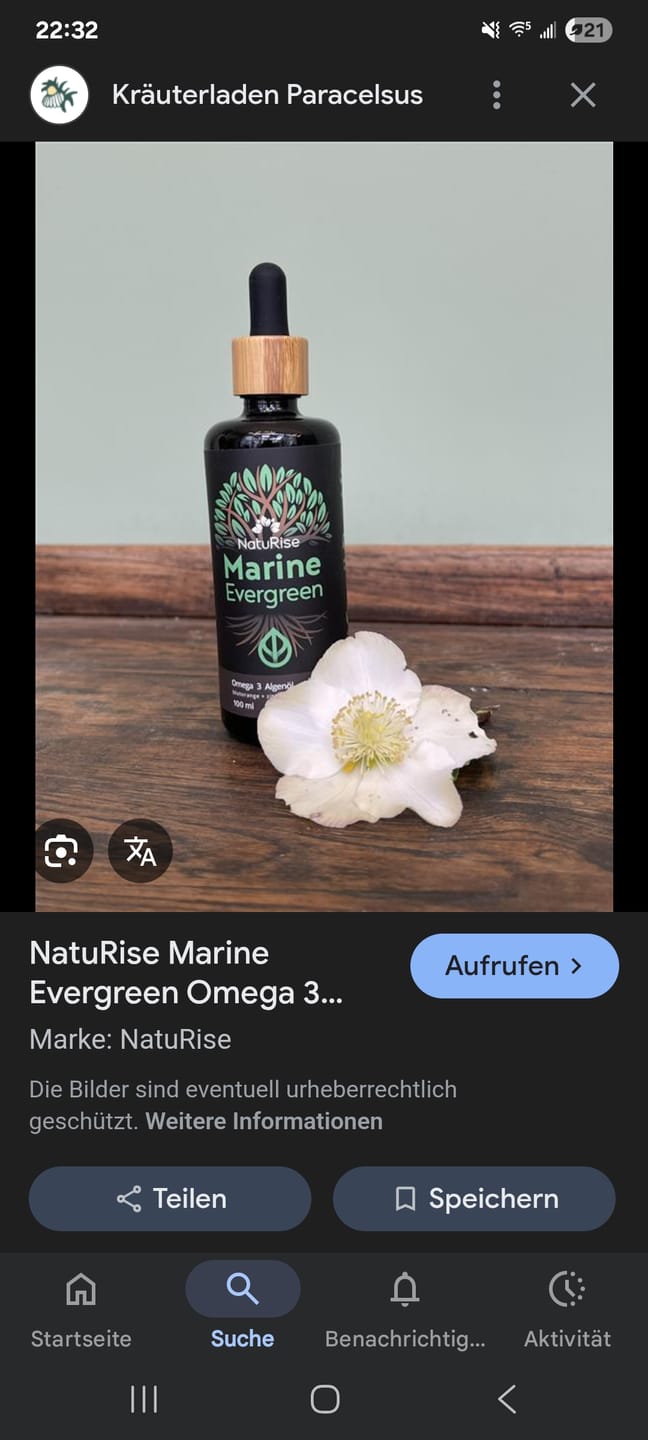 Customer photo review of Omega-3 Algenöl (100ml)