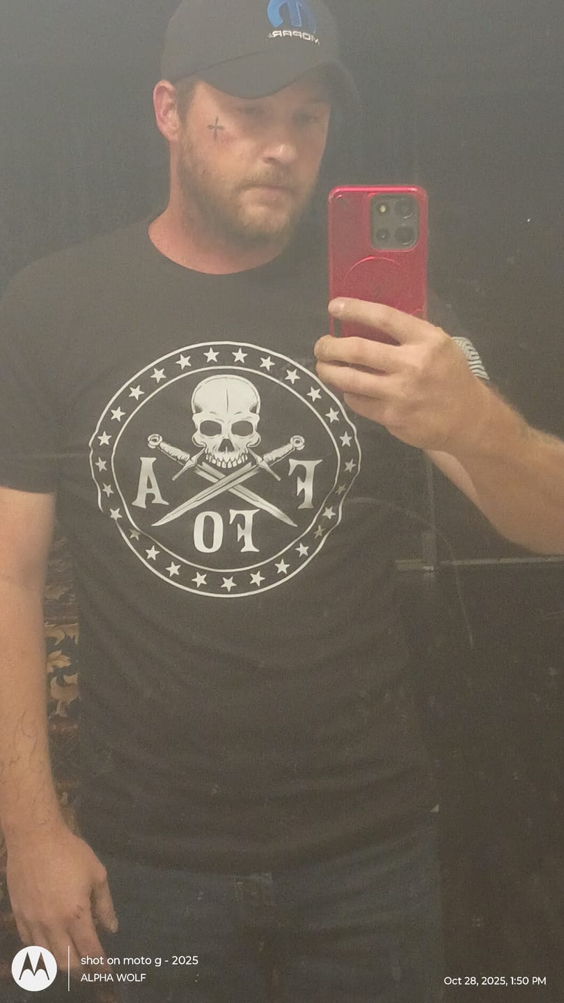 Customer photo review of FAFO Skull & Dagger T-Shirt