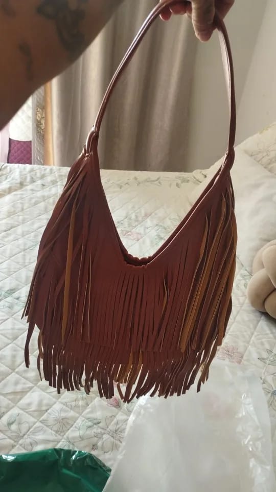Customer photo review of Tatiana Tasseled Hobo Bag