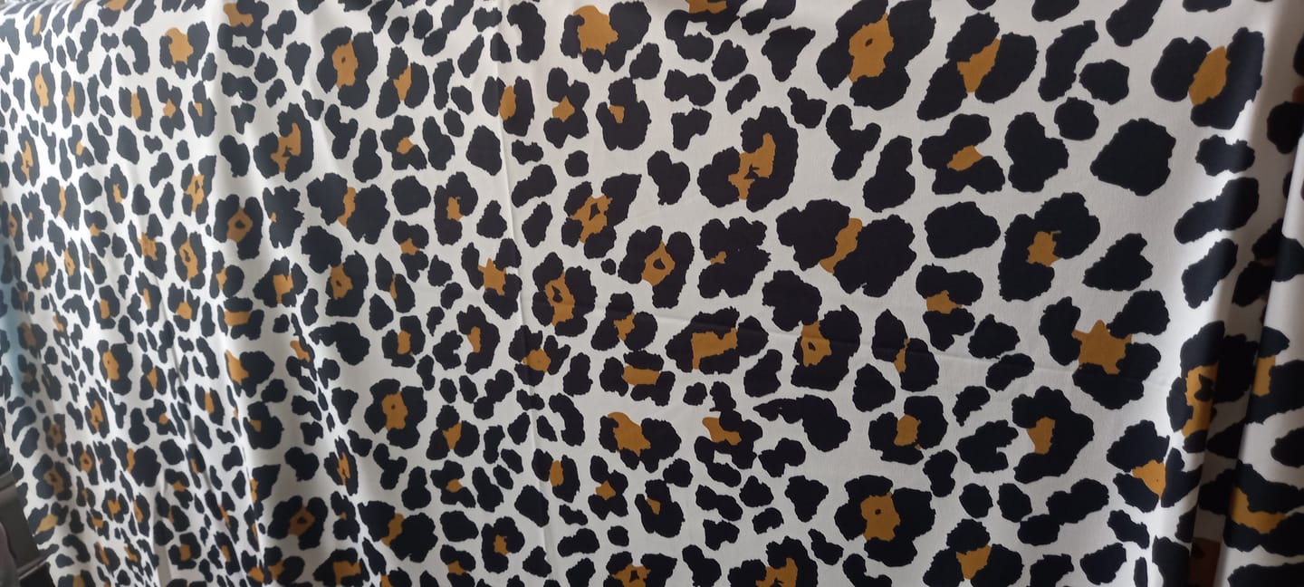 Customer photo review of Leopard Print Fabric Sold by Metre