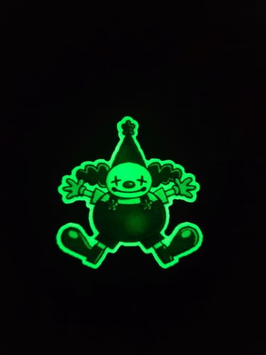 Customer photo review of 50 - 2.5" Glow in the Dark Stickers