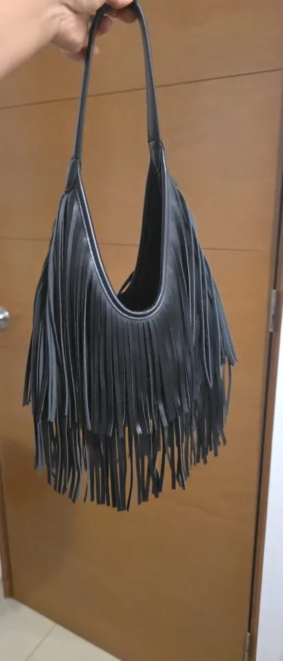 Customer photo review of Tatiana Tasseled Hobo Bag