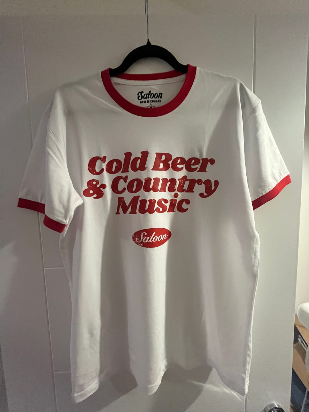 Customer photo review of Cold Beer & Country Music Ringer Tee (Red)