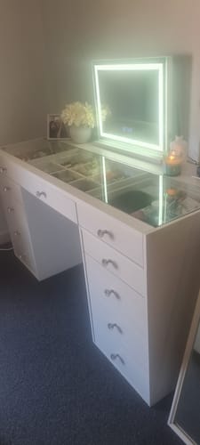 Customer photo review of (Set)Three glass top Vanity Table "amour”