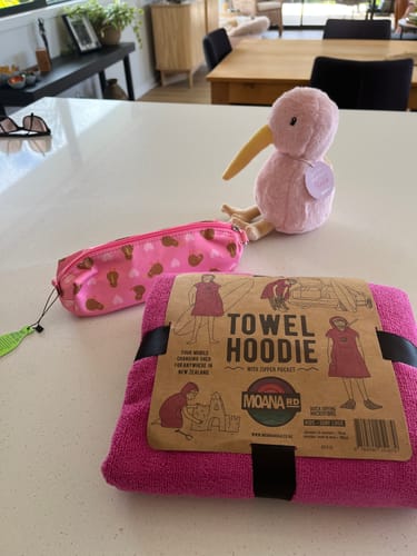 Customer photo review of Moana Road Adventure Towel Hoodie (Childrens)