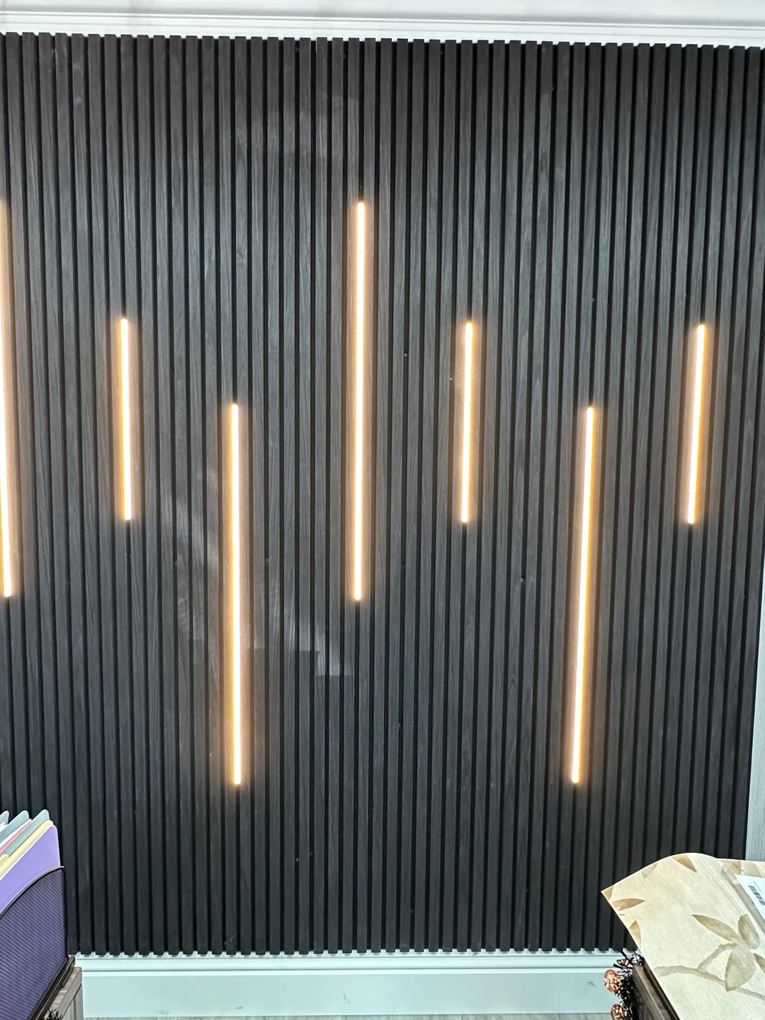 Customer photo review of Graphite Oak Acoustic Slat Panels 94.5" or 118" Length
