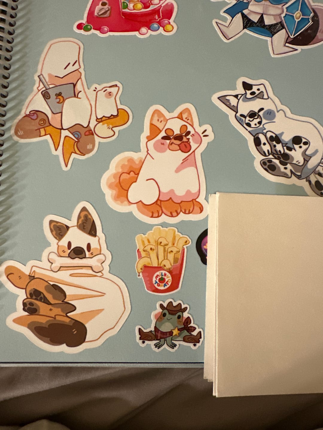 Customer photo review of Cute Ghost Puppy Stickers!