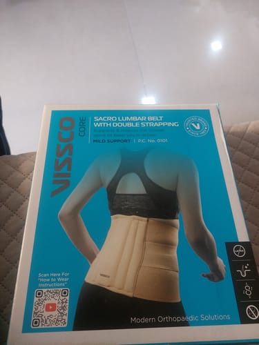 Customer photo review of Sacro Lumbar Belt 12" Back Double Strap | Supports the Lower back | Corrects Posture & Relieves Back Pain (Beige)