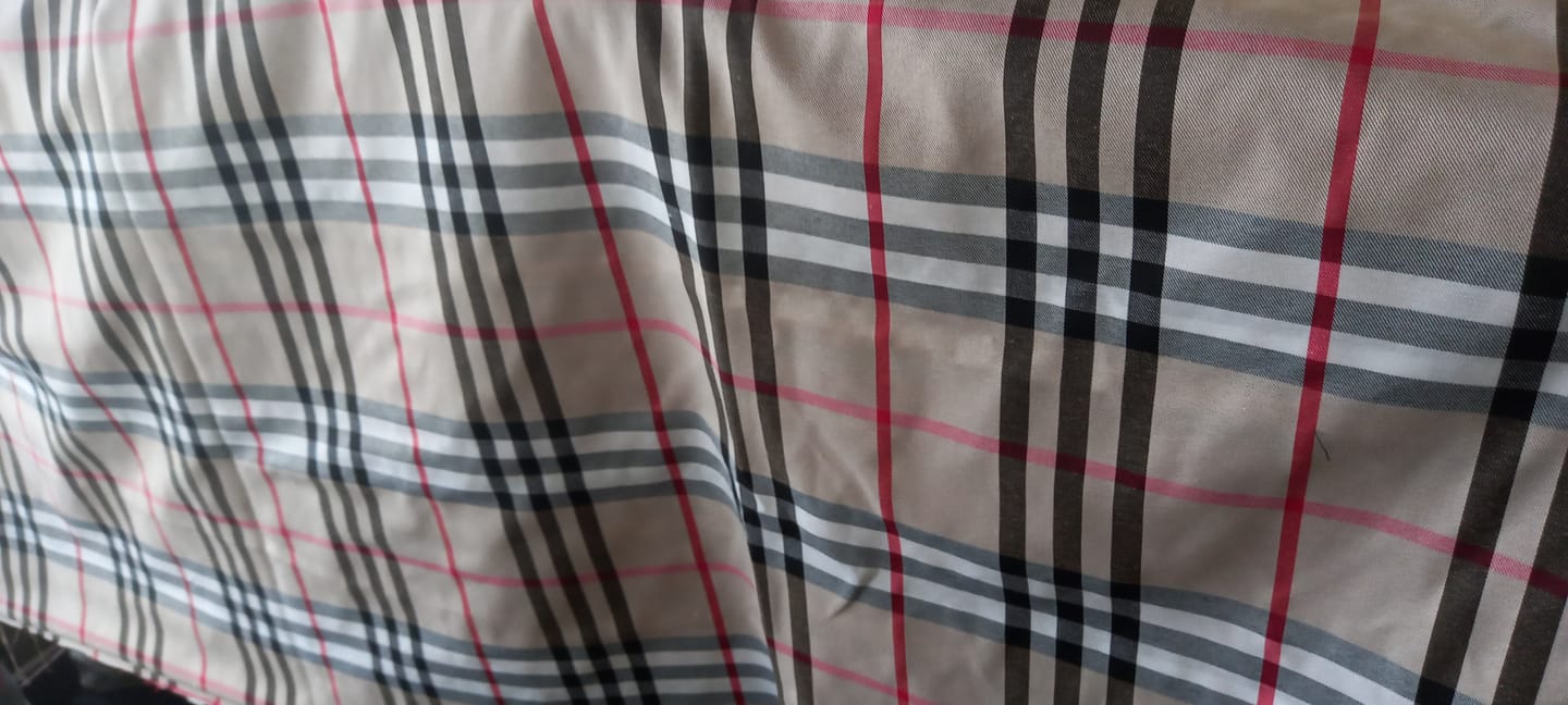 Customer photo review of Double Sided Beige Plaid Tartan, Poplin Cotton Fabric