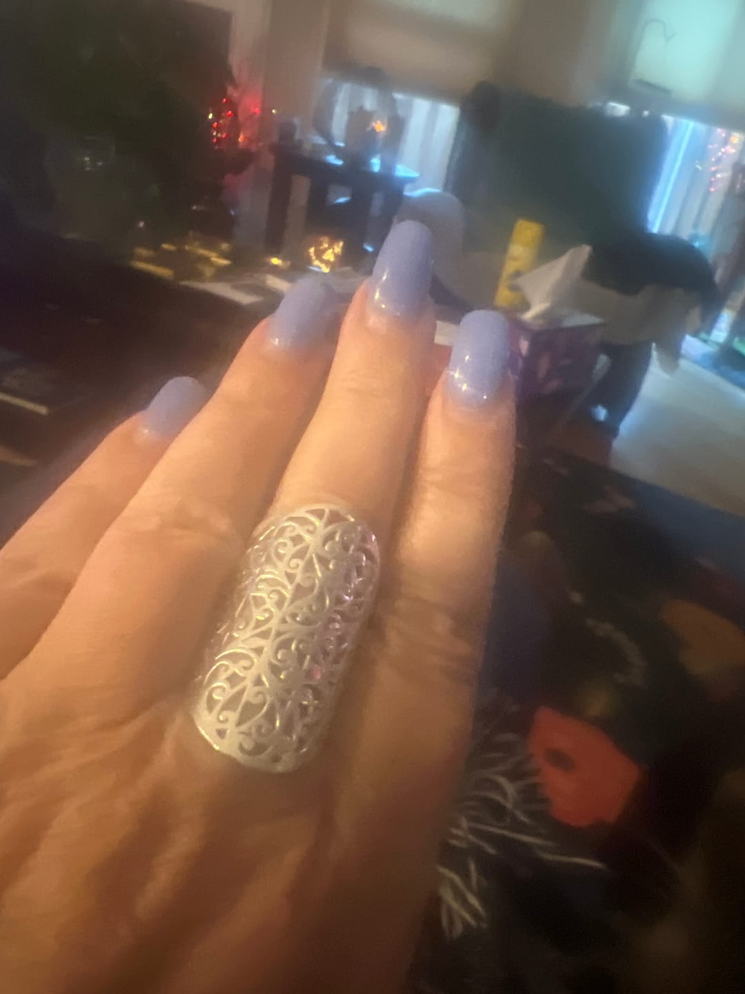 Customer photo review of Full Finger Statement Sterling Silver Ring