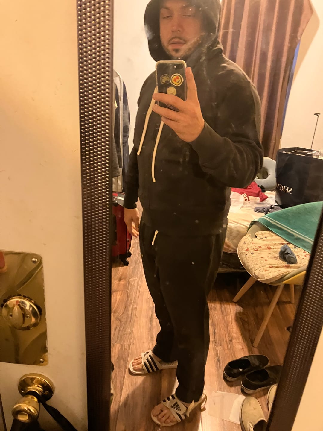 Customer photo review of 17.6 oz Heavyweight Terry Sweatpants - Black
