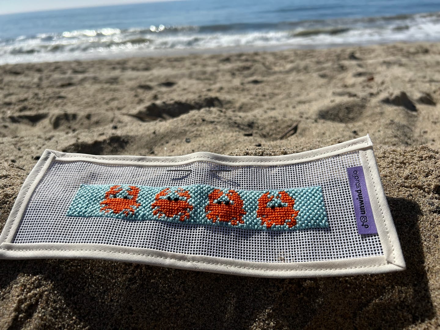 Customer photo review of Crabs Key Fob Needlepoint Kit