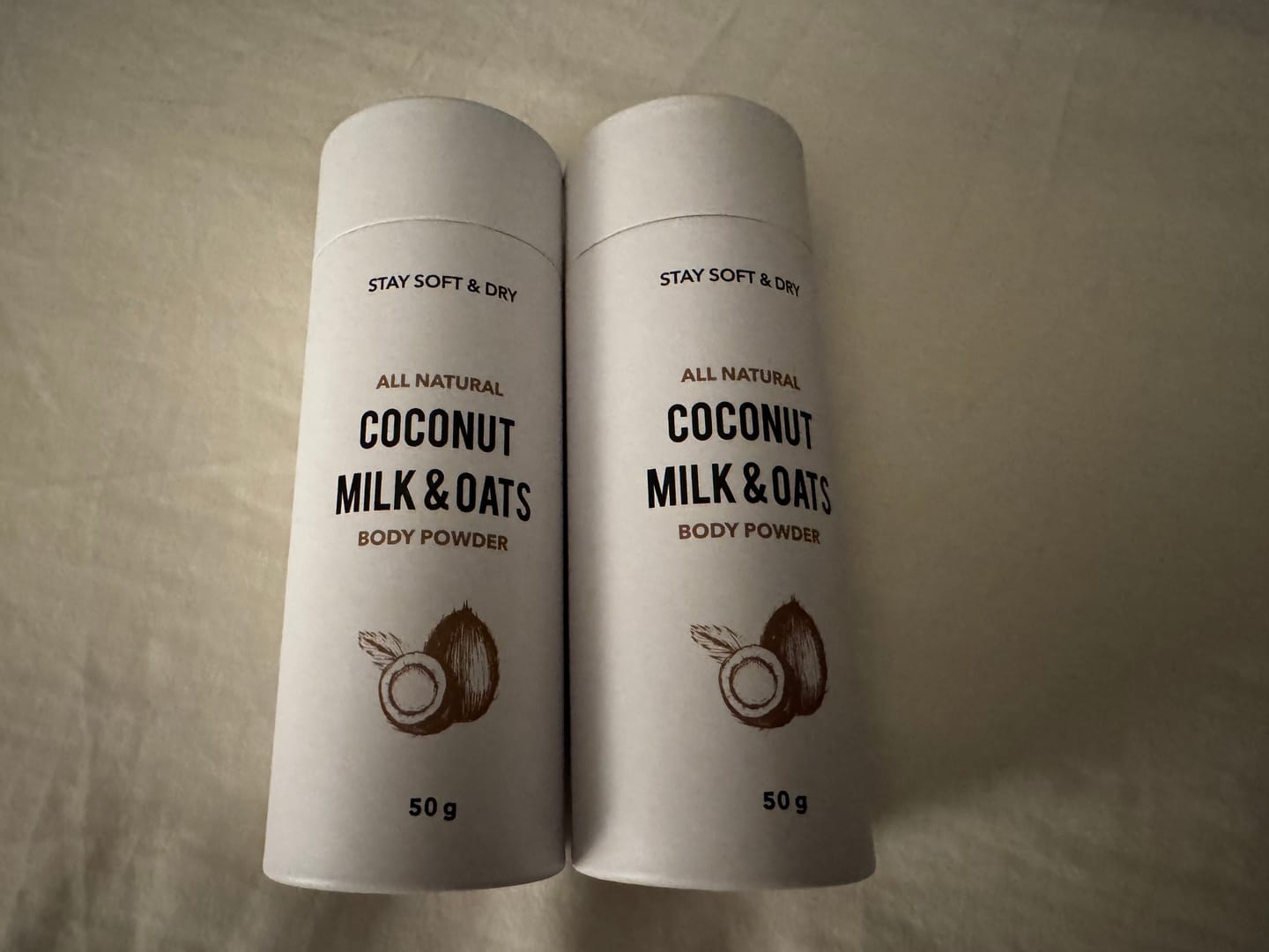 Customer photo review of Talc-Free Coconut Milk & Oats Body Powder