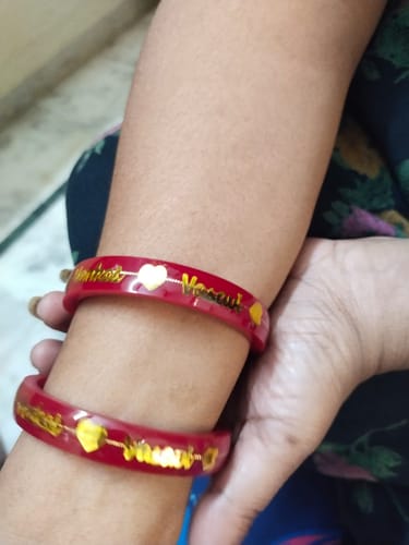 Customer photo review of Anmol Bandhan Gold Bangles –  Love & Togetherness crafted in Gold