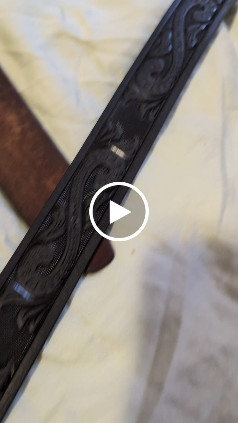 Customer video review of Western Black Hand-tooled Full-Grain Leather Belt