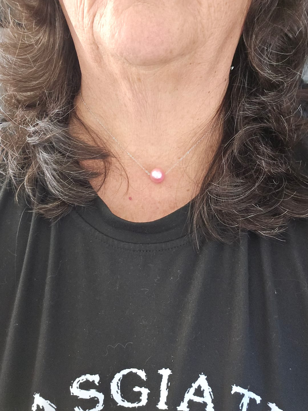 Customer photo review of Chain - Rolo 925 Sterling Silver Rhodium Coated