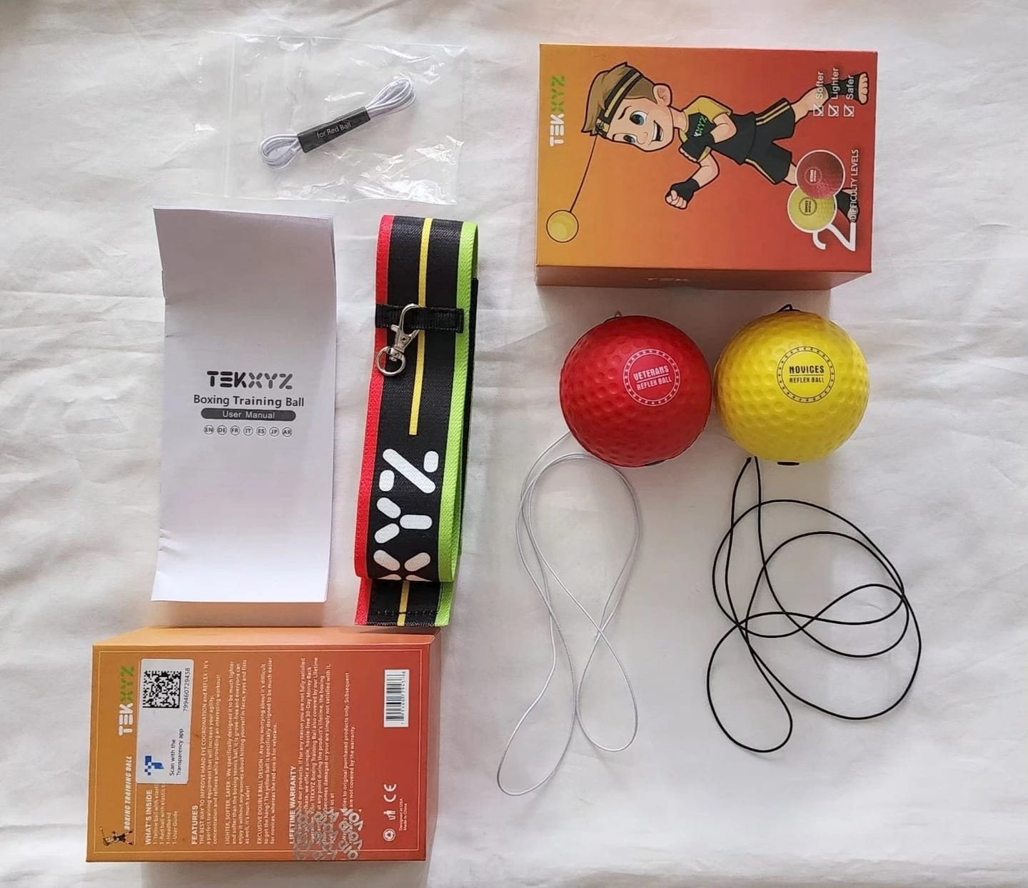Customer photo review of TEKXYZ Boxing Reflex Ball - 2 Difficulty Levels