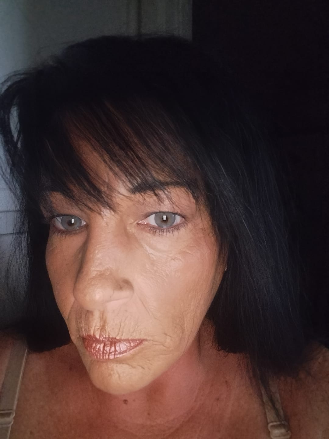 Customer photo review of Cyrene Amber Gray Prescription Colored Contact Lenses