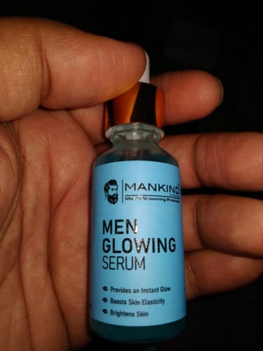 Customer photo review of Men Glowing Serum – Brightens Complexion, Boosts Skin’s Elasticity, Provides an Irresistible Glow to Skin 30ml