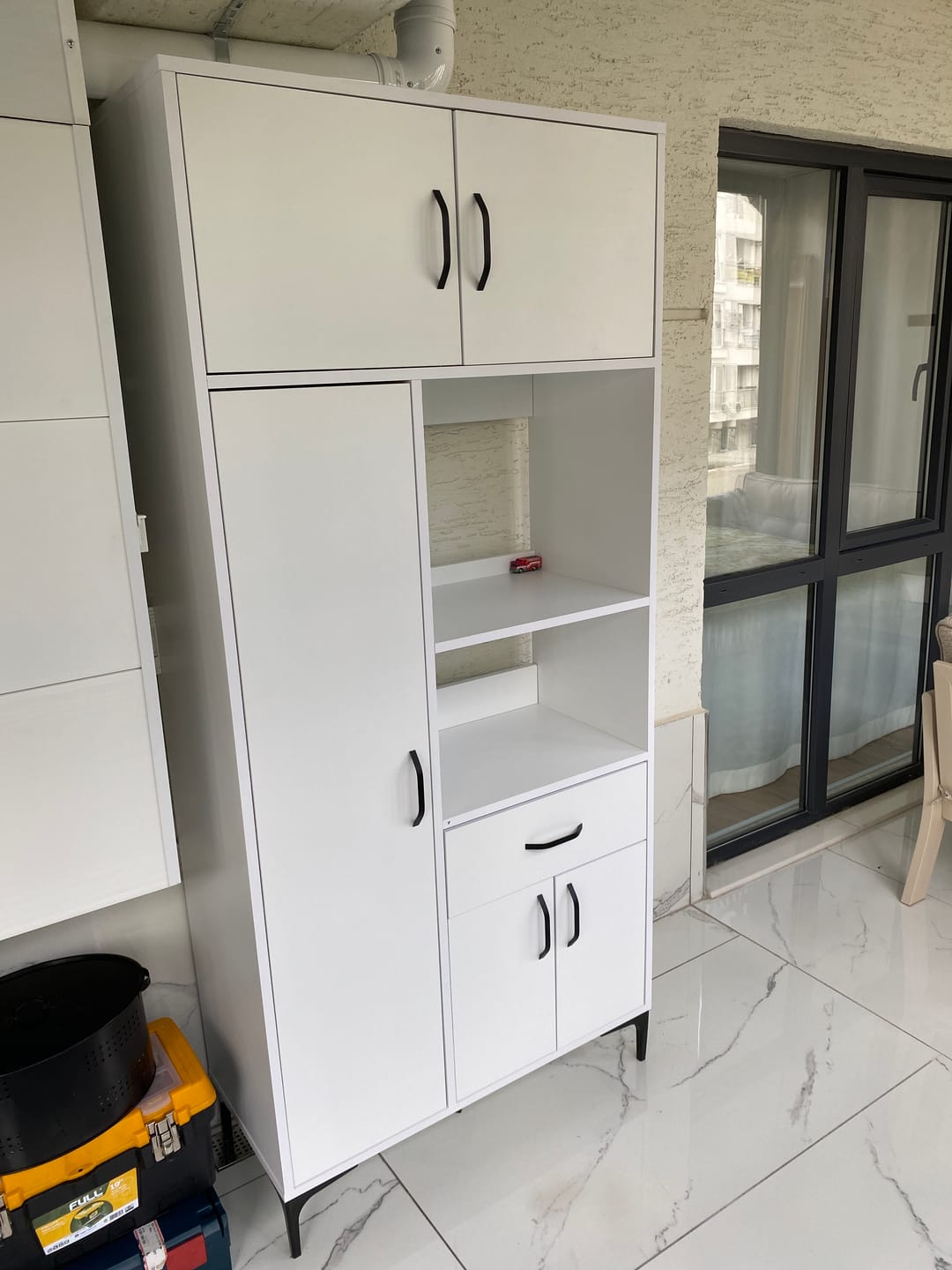 Customer photo review of Rani JE165 Çok Amaçlı Dolap 5 Kapaklı 1 Çekmeceli Kiler Mutfak Dolabı Beyaz
