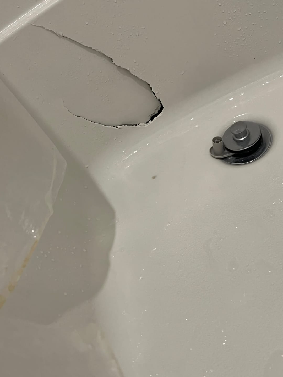Customer photo review of Large Wall Damage - Tub and Shower Repair Kit
