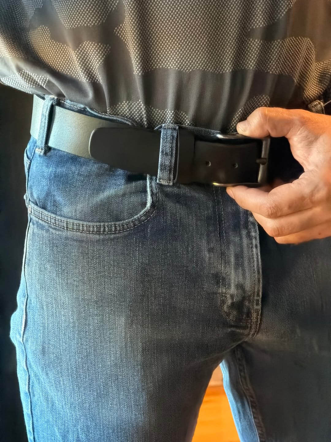 Customer photo review of The Long Haul Belt - Classic Black 100% Full-Grain Leather Belt