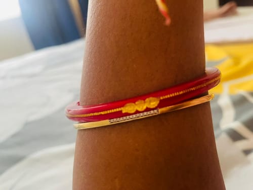 Customer photo review of “22k Hallmark Red Divya Shringar Bangle” (2 pis)