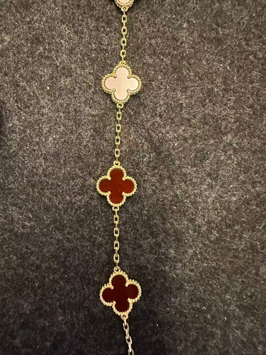 Customer photo review of 925 Silver, Lucky Clover Leaf Bracelet, 18K Gold Plated