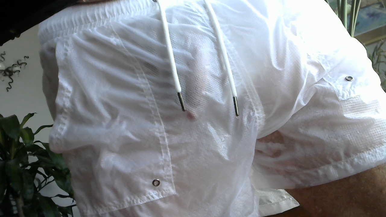 Customer photo review of Men's Non-Lined Translucent Sexy Beach Shorts